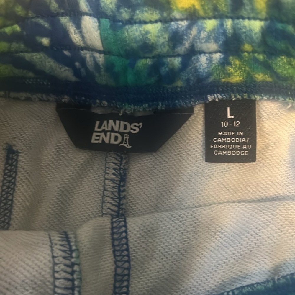 Lands End French Terry Tie Dye Shorts Size Large 10-12  Multicolor - Picture 2 of 7